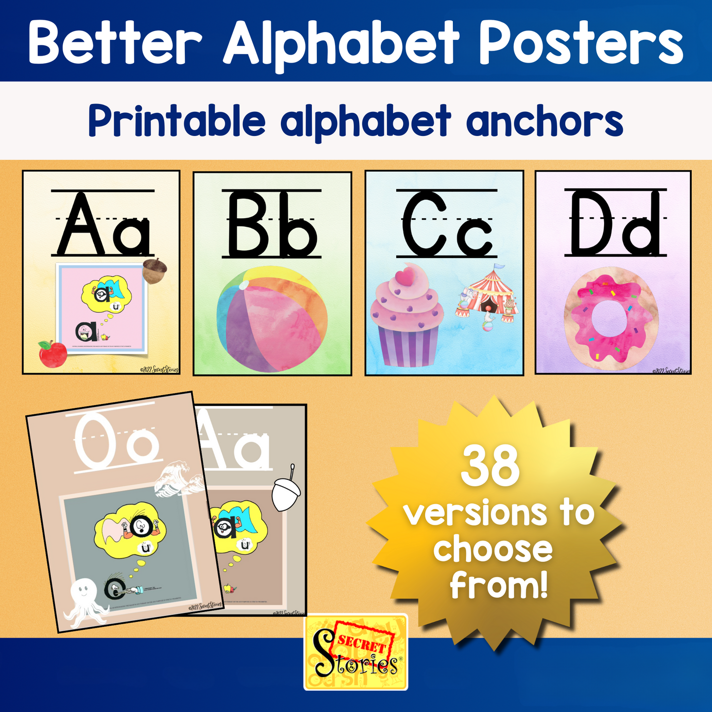 Better Alphabet™ Posters & Student Mini-Mats Bundle for ABCs | Secret Stories®