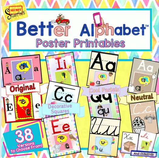 Better Alphabet™ Posters & Student Mini-Mats Bundle for ABCs | Secret Stories®